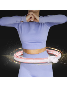 HULA-HOOP-REIFEN PINK MIT MAGNETEN UND SCHWERKRAFTBALL + ZÄHLER HMS