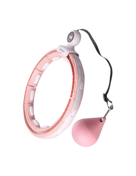 HULA-HOOP-REIFEN PINK MIT MAGNETEN UND SCHWERKRAFTBALL + ZÄHLER HMS