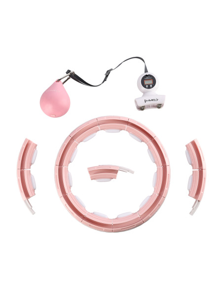 HULA-HOOP-REIFEN PINK MIT MAGNETEN UND SCHWERKRAFTBALL + ZÄHLER HMS