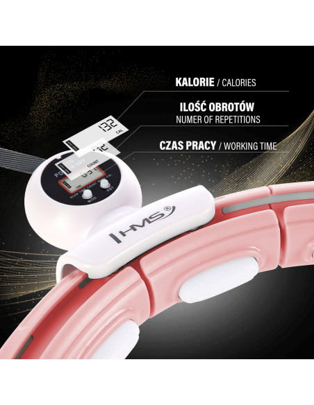 HULA-HOOP-REIFEN PINK MIT MAGNETEN UND SCHWERKRAFTBALL + ZÄHLER HMS