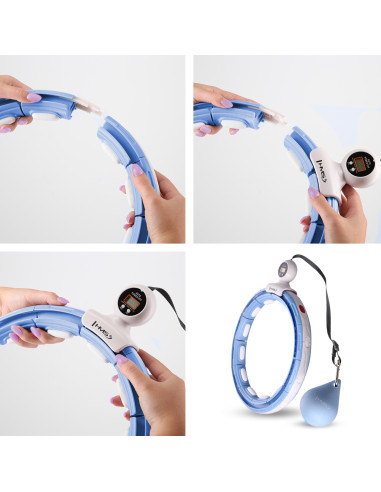 HULA-HOOP-REIFEN BLUE MIT MAGNETEN UND SCHWERKRAFTBALL + ZÄHLER HMS