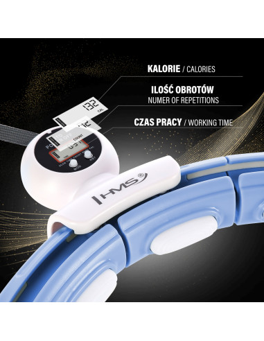 HULA-HOOP-REIFEN BLUE MIT MAGNETEN UND SCHWERKRAFTBALL + ZÄHLER HMS