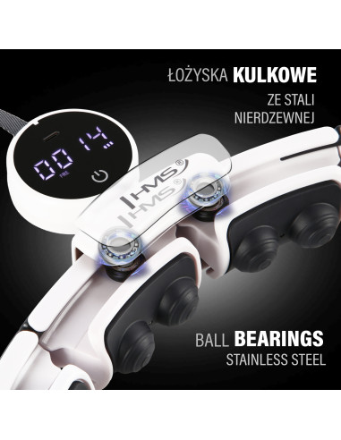 HULA-HOOP-REIFEN WHITE MIT MAGNETEN UND SCHWERKRAFTBALL + ZÄHLER HMS