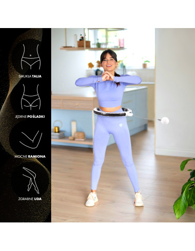 HULA-HOOP-REIFEN WHITE MIT MAGNETEN UND SCHWERKRAFTBALL + ZÄHLER HMS