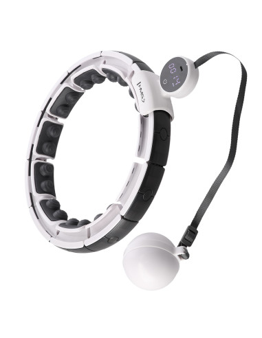 HULA-HOOP-REIFEN WHITE MIT MAGNETEN UND SCHWERKRAFTBALL + ZÄHLER HMS