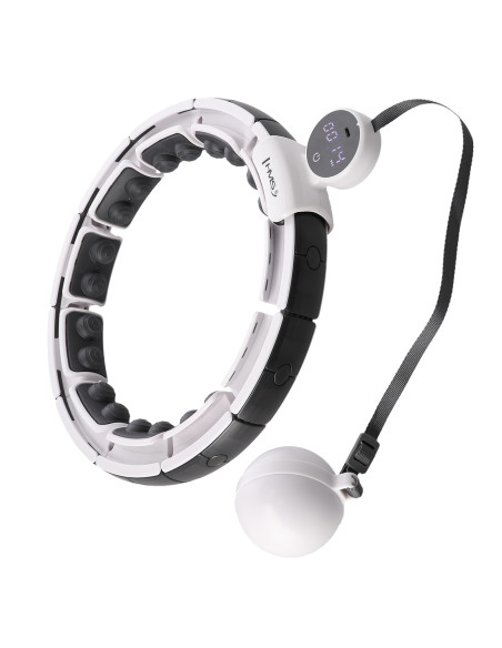 HULA-HOOP-REIFEN WHITE MIT MAGNETEN UND SCHWERKRAFTBALL + ZÄHLER HMS