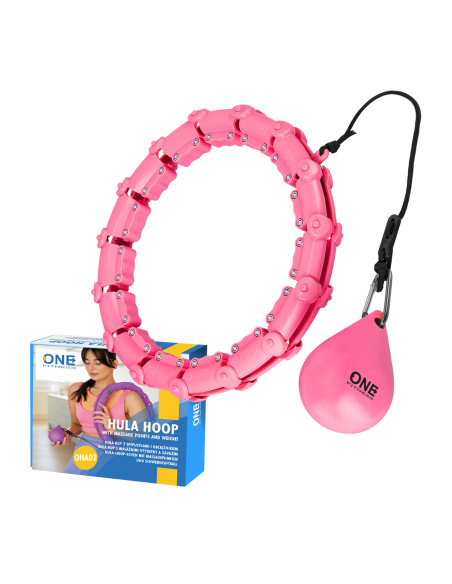 HULA-HOOP-REIFEN PINK MIT MASSAGEPUNKTEN UND SCHWERKRAFTBALL ONE FITNESS