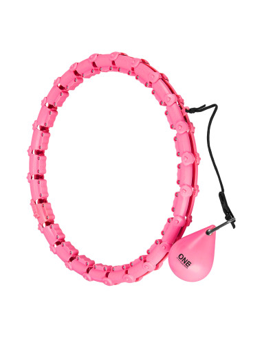 HULA-HOOP-REIFEN PINK MIT MASSAGEPUNKTEN UND SCHWERKRAFTBALL ONE FITNESS