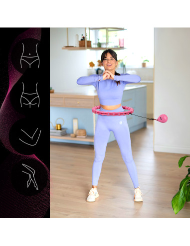 HULA-HOOP-REIFEN PINK MIT MASSAGEPUNKTEN UND SCHWERKRAFTBALL ONE FITNESS