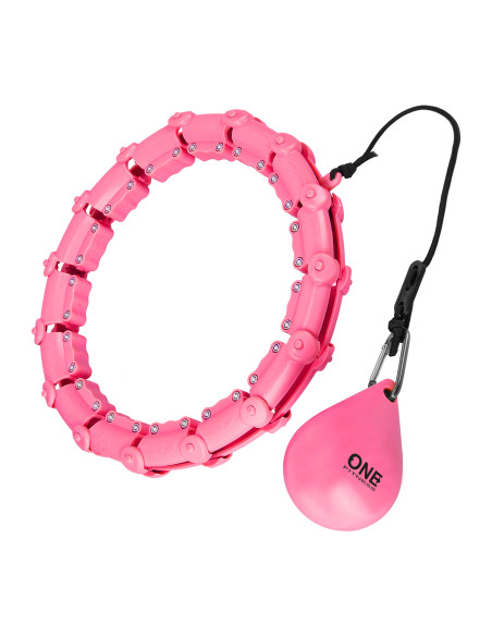 HULA-HOOP-REIFEN PINK MIT MASSAGEPUNKTEN UND SCHWERKRAFTBALL ONE FITNESS