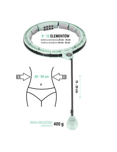 HHM13 HULA-HOOP-REIFEN GREEN MIT MAGNETEN UND ZÄHLER HMS + SLIMMING-GURT BR163 RED