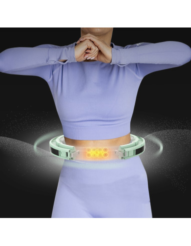 HHM13 HULA-HOOP-REIFEN GREEN MIT MAGNETEN UND ZÄHLER HMS + SLIMMING-GURT BR163 RED