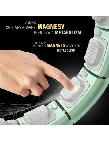 HHM13 HULA-HOOP-REIFEN GREEN MIT MAGNETEN UND ZÄHLER HMS + SLIMMING-GURT BR163 RED