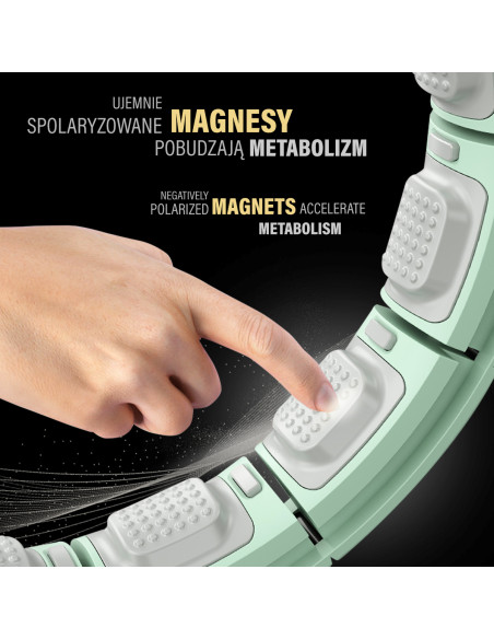 HHM13 HULA-HOOP-REIFEN GREEN MIT MAGNETEN UND ZÄHLER HMS + SLIMMING-GURT BR163 RED