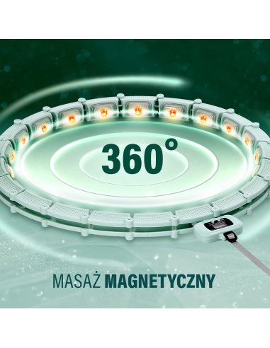 HHM14 HULA-HOOP-REIFEN GREEN MIT MAGNETEN UND ZÄHLER HMS + SLIMMING-GURT BR163 BLACK