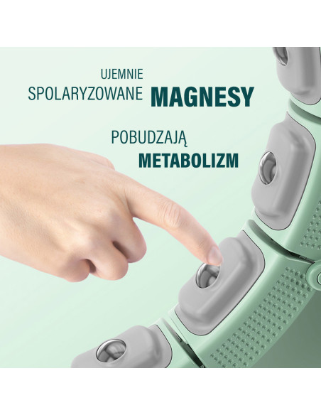 HHM14 HULA-HOOP-REIFEN GREEN MIT MAGNETEN UND ZÄHLER HMS + SLIMMING-GURT BR163 BLACK