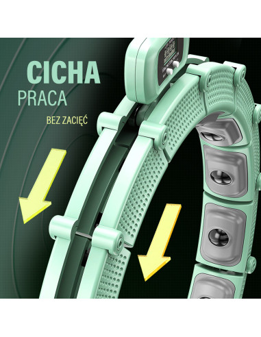 HHM14 HULA-HOOP-REIFEN GREEN MIT MAGNETEN UND ZÄHLER HMS + SLIMMING-GURT BR163 BLACK