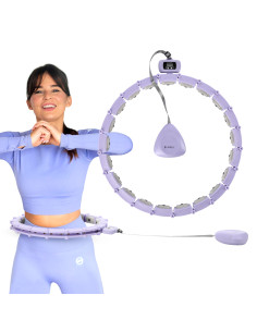HHM14 HULA-HOOP-REIFEN VIOLET MIT MAGNETEN UND ZÄHLER HMS + SLIMMING-GURT BR163 BLACK 2