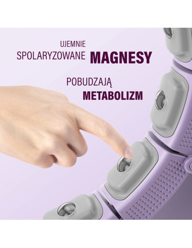 HHM14 HULA-HOOP-REIFEN VIOLET MIT MAGNETEN UND ZÄHLER HMS + SLIMMING-GURT BR163 BLACK