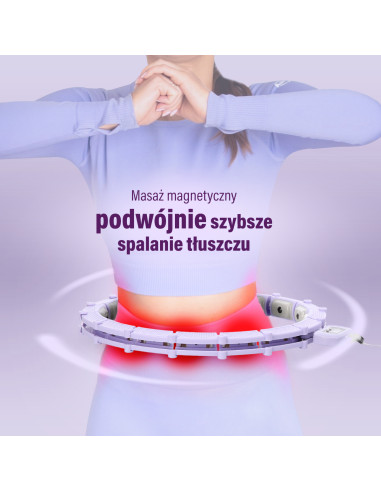 HHM14 HULA-HOOP-REIFEN VIOLET MIT MAGNETEN UND ZÄHLER HMS + SLIMMING-GURT BR163 BLACK