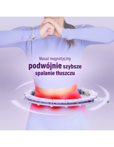HHM14 HULA-HOOP-REIFEN VIOLET MIT MAGNETEN UND ZÄHLER HMS + SLIMMING-GURT BR163 BLACK