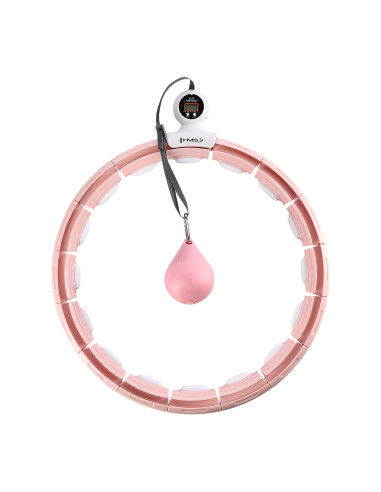 HHM15 HULA-HOOP-REIFEN PINK MIT MAGNETEN UND ZÄHLER HMS + SLIMMING-GURT BR163 RED