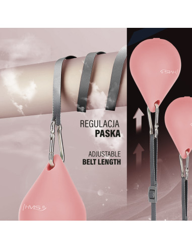HHM15 HULA-HOOP-REIFEN PINK MIT MAGNETEN UND ZÄHLER HMS + SLIMMING-GURT BR163 RED