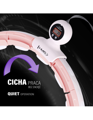 HHM15 HULA-HOOP-REIFEN PINK MIT MAGNETEN UND ZÄHLER HMS + SLIMMING-GURT BR163 RED