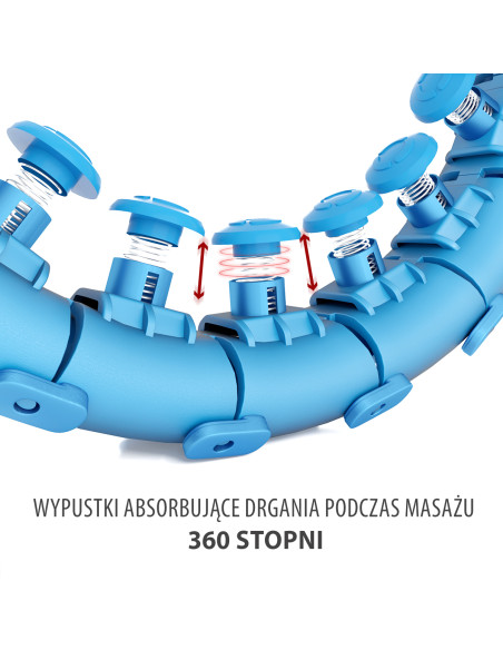 HHW01 HULA-HOOP-REIFEN BLUE MIT MASSAGENOPPEN UND ZÄHLER HMS + SLIMMING-GURT BR163 RED