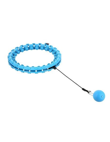 HHW01 HULA-HOOP-REIFEN BLUE MIT MASSAGENOPPEN UND ZÄHLER HMS + SLIMMING-GURT BR163 RED
