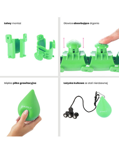 HHW01 HULA-HOOP-REIFEN GREEN MIT MASSAGENOPPEN UND ZÄHLER HMS + SLIMMING-GURT BR163 RED