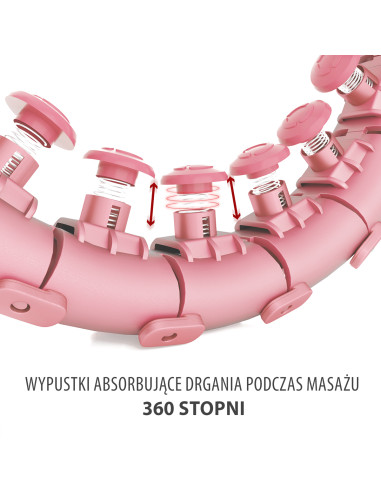HHW01 HULA-HOOP-REIFEN PINK MIT MASSAGENOPPEN UND ZÄHLER HMS + SLIMMING-GURT BR163 RED