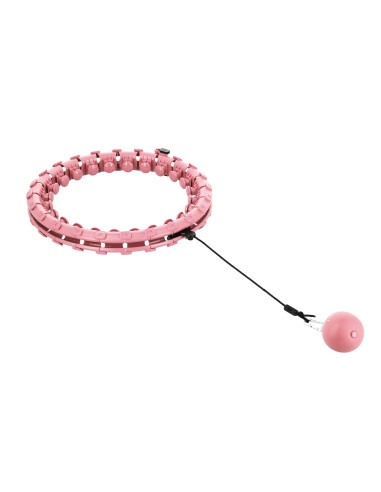 HHW01 HULA-HOOP-REIFEN PINK MIT MASSAGENOPPEN UND ZÄHLER HMS + SLIMMING-GURT BR163 RED