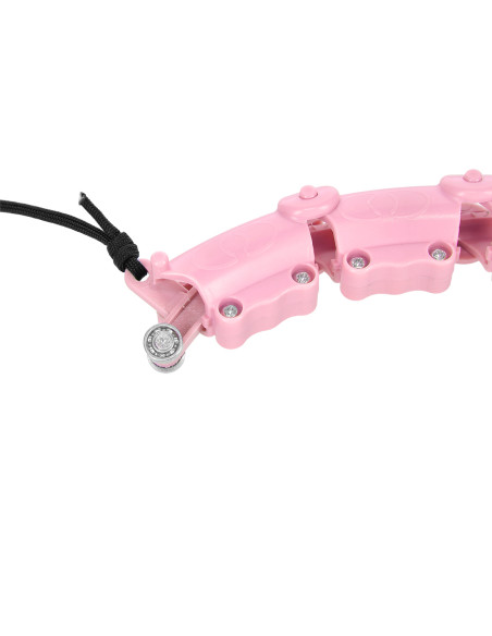 HHW02 HULA-HOOP-REIFEN LIGHT PINK MIT MASSAGENOPPEN UND ZÄHLER HMS + SLIMMING-GURT BR163 BLACK