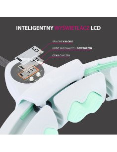 HHW06 HULA-HOOP-REIFEN GREEN MIT MASSAGENOPPEN UND ZÄHLER HMS + SLIMMING-GURT BR163 BLACK 2