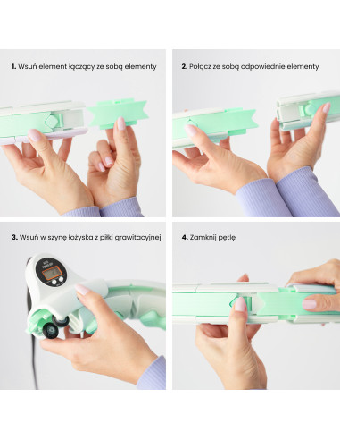 HHW06 HULA-HOOP-REIFEN GREEN MIT MASSAGENOPPEN UND ZÄHLER HMS + SLIMMING-GURT BR163 BLACK