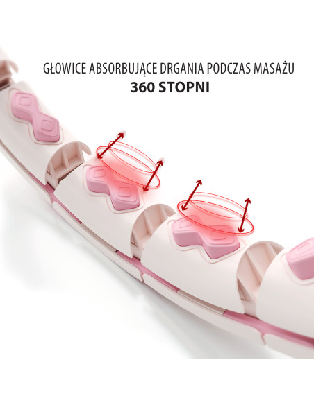 HHW06 HULA-HOOP-REIFEN PINK MIT MASSAGENOPPEN UND ZÄHLER HMS + SLIMMING-GURT BR163 BLACK