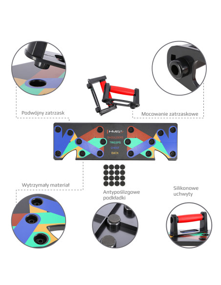 MULTIFUNKTIONALES LIEGESTÜTZBRETT ROT HMS