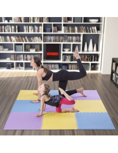 PUZZLE-MATTE UNTERLEGMATTE GELB-BLAU-VIOLETT 9 ELEMENTE 10MM 2