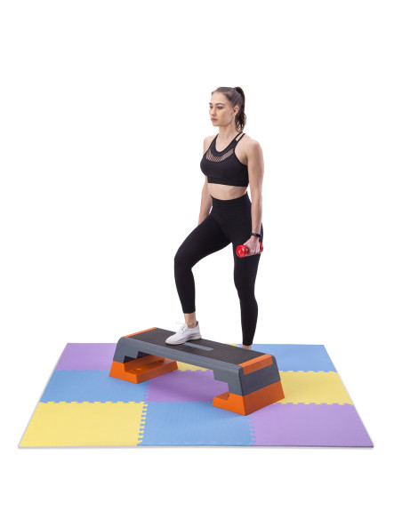 PUZZLE-MATTE UNTERLEGMATTE GELB-BLAU-VIOLETT 9 ELEMENTE 10MM