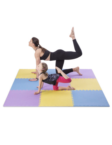 PUZZLE-MATTE UNTERLEGMATTE GELB-BLAU-VIOLETT 9 ELEMENTE 10MM