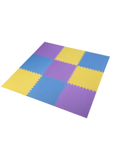 PUZZLE-MATTE UNTERLEGMATTE GELB-BLAU-VIOLETT 9 ELEMENTE 10MM