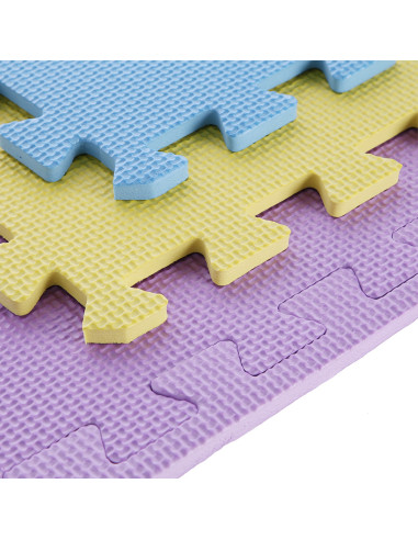 PUZZLE-MATTE UNTERLEGMATTE GELB-BLAU-VIOLETT 9 ELEMENTE 10MM
