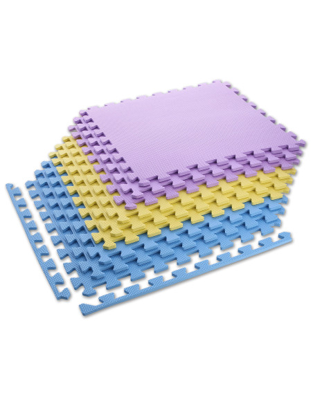 PUZZLE-MATTE UNTERLEGMATTE GELB-BLAU-VIOLETT 9 ELEMENTE 10MM