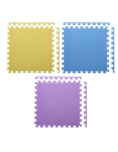 PUZZLE-MATTE UNTERLEGMATTE GELB-BLAU-VIOLETT 9 ELEMENTE 10MM
