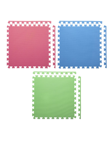 MULTIPACK GRÜN-BLAU-ROT PUZZLE-MATTE UNTERLEGMATTE 60x60x1,0 9 St. ONE FITNESS