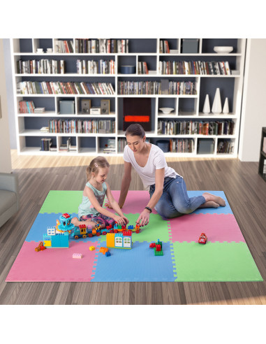 MULTIPACK GRÜN-BLAU-ROT PUZZLE-MATTE UNTERLEGMATTE 60x60x1,0 9 St. ONE FITNESS