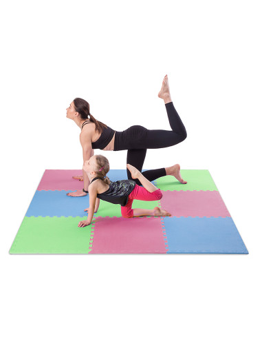 MULTIPACK GRÜN-BLAU-ROT PUZZLE-MATTE UNTERLEGMATTE 60x60x1,0 9 St. ONE FITNESS