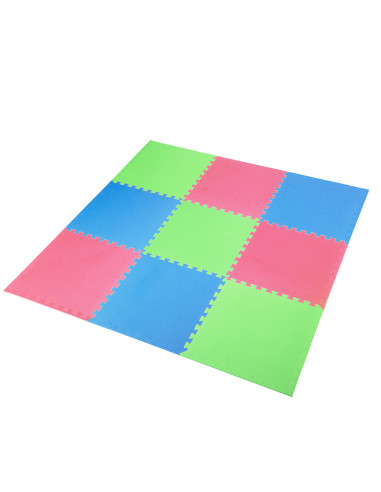 MULTIPACK GRÜN-BLAU-ROT PUZZLE-MATTE UNTERLEGMATTE 60x60x1,0 9 St. ONE FITNESS