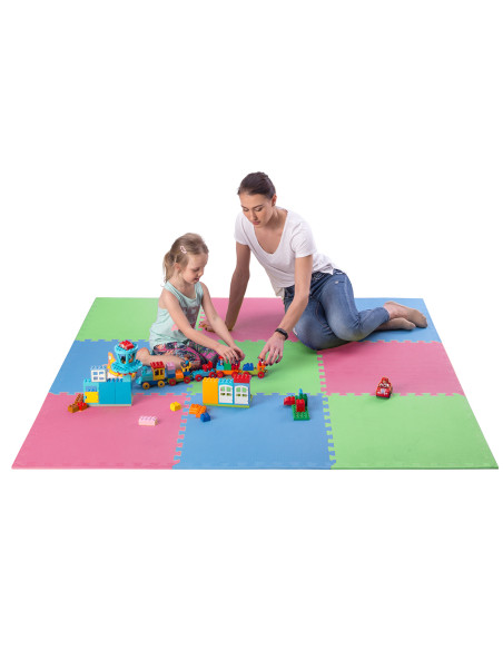 MULTIPACK GRÜN-BLAU-ROT PUZZLE-MATTE UNTERLEGMATTE 60x60x1,0 9 St. ONE FITNESS